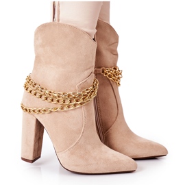 PS1 Warme Stiefel auf einem Pfosten Beige Guter Eindruck