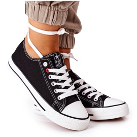 NEWS Klassische schwarze Damen-Sneaker mit weißer Ecoma-Sohle