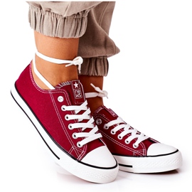 NEWS Klassische Sneakers für Damen Burgund Ecoma rot