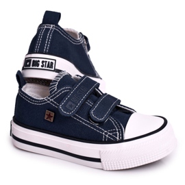 Kinder Niedrige Sneakers Mit Klettverschluss Big Star HH374097 Marineblau