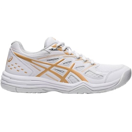 Asics Upcourt 4 W 1072A055 103 Volleyballschuhe weiß, gold weiß