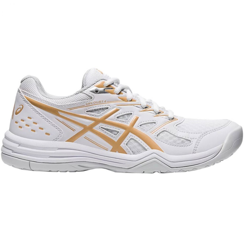 Asics Upcourt 4 W 1072A055 103 Volleyballschuhe weißes gold weiß
