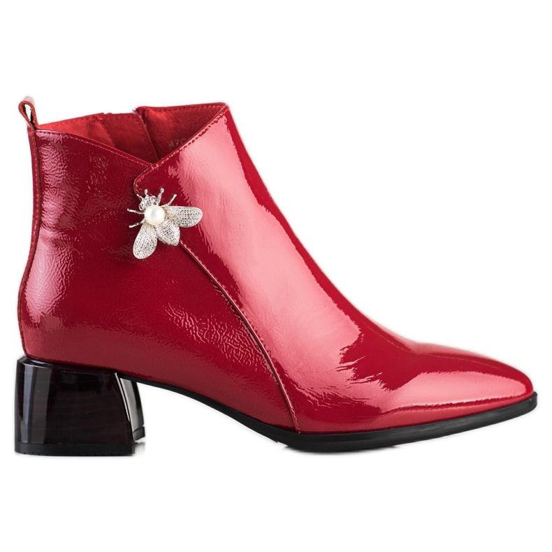 ARTIKER Elegante Lederstiefel mit Ornament rot