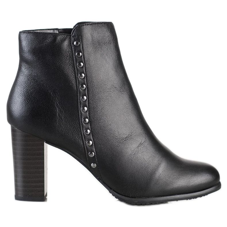 Evento Klassische Lederstiefeletten schwarz