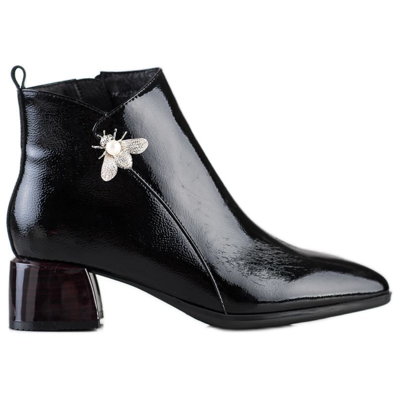 ARTIKER Elegante Lederstiefel mit Ornament schwarz