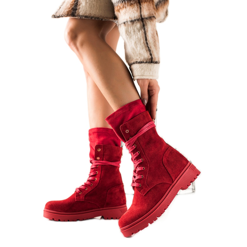 ARTIKER Hohe Lederarbeiter rot