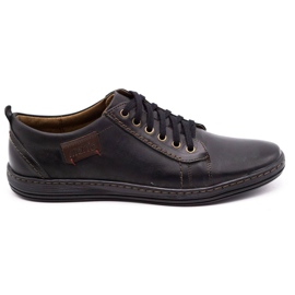 Olivier Herren Lederschuhe 695MP schwarz