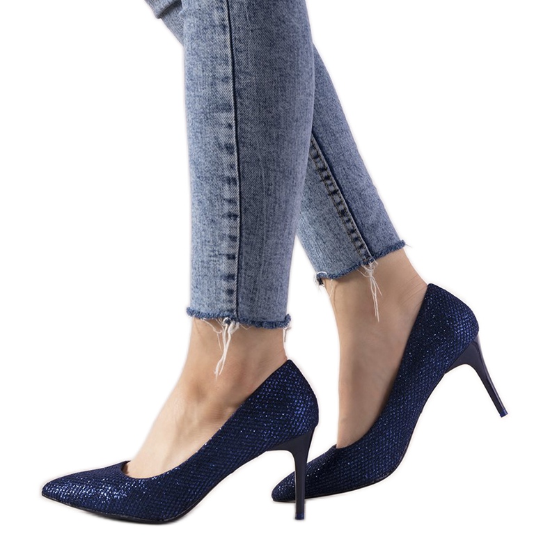 Marineblaue glänzende Pumps von Dolche navy blau