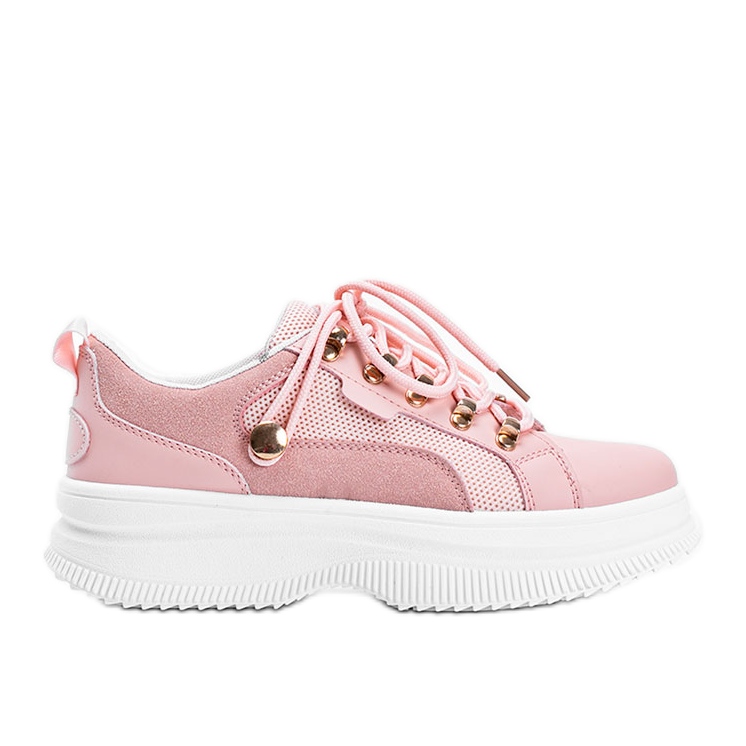 Pinke Sneaker auf hoher Tifel-Sohle rosa