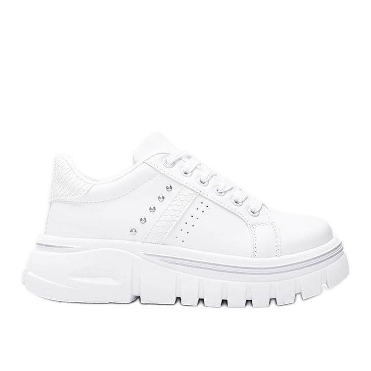 Weiße Sneaker auf hoher Alasana-Sohle
