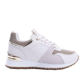 Beige Sneaker mit goldenen Yoisya-Accessoires