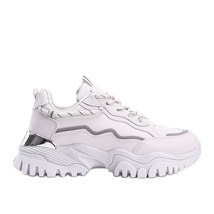 Beige Sneaker mit dicker Desiare-Sohle