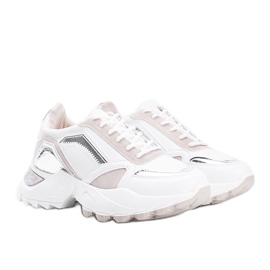 Gordani beige Sneakers mit Metallic-Einsätzen