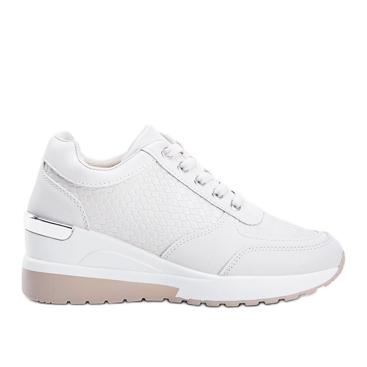 Beige Keilsneaker mit geflochtenem Dianne-Muster