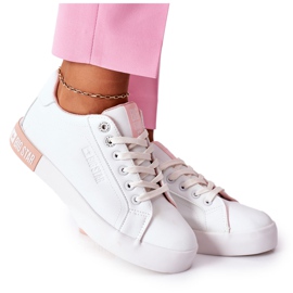 Damen Leder Sneaker Big Star II274033 Weiß-Rosa
