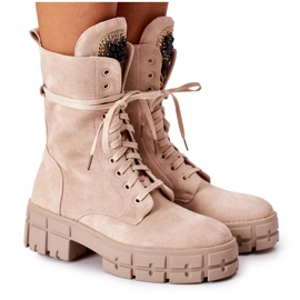 PS1 Warme Workers aus Wildleder mit beigefarbenen Hadley-Steinen