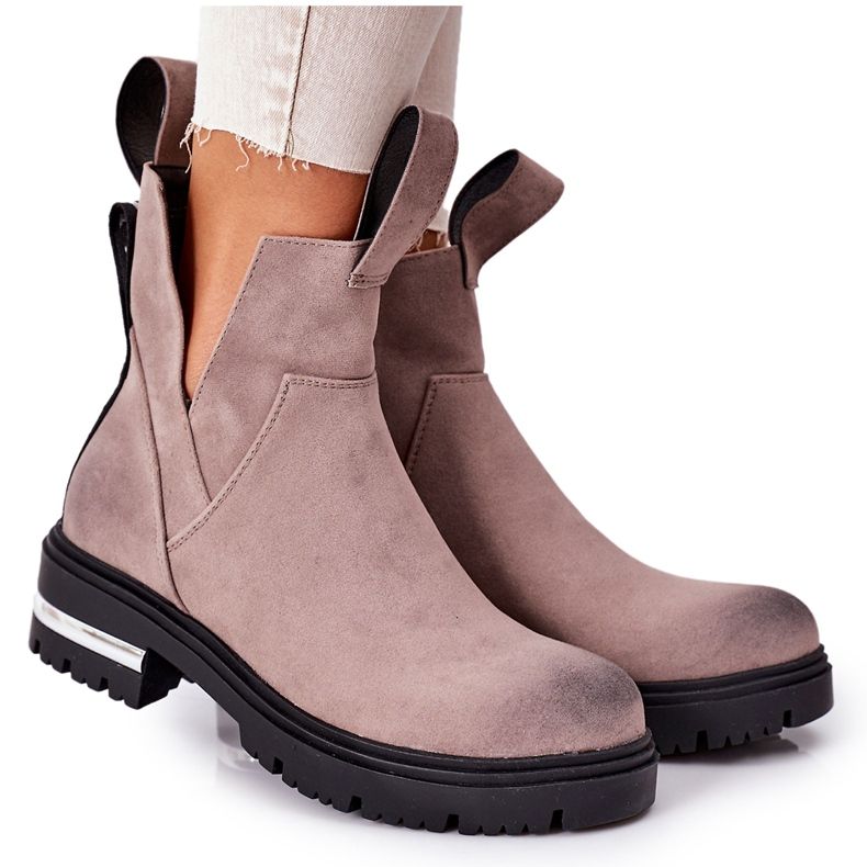 PS1 Warm Booties Jodhpurstiefel Mit Reißverschluss Grau My Way