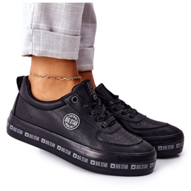 Leder Sneakers On The Big Star II274074 Schwarze Plattform