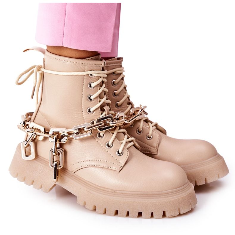 PS1 Hohe stylische Beige Gral Stiefel