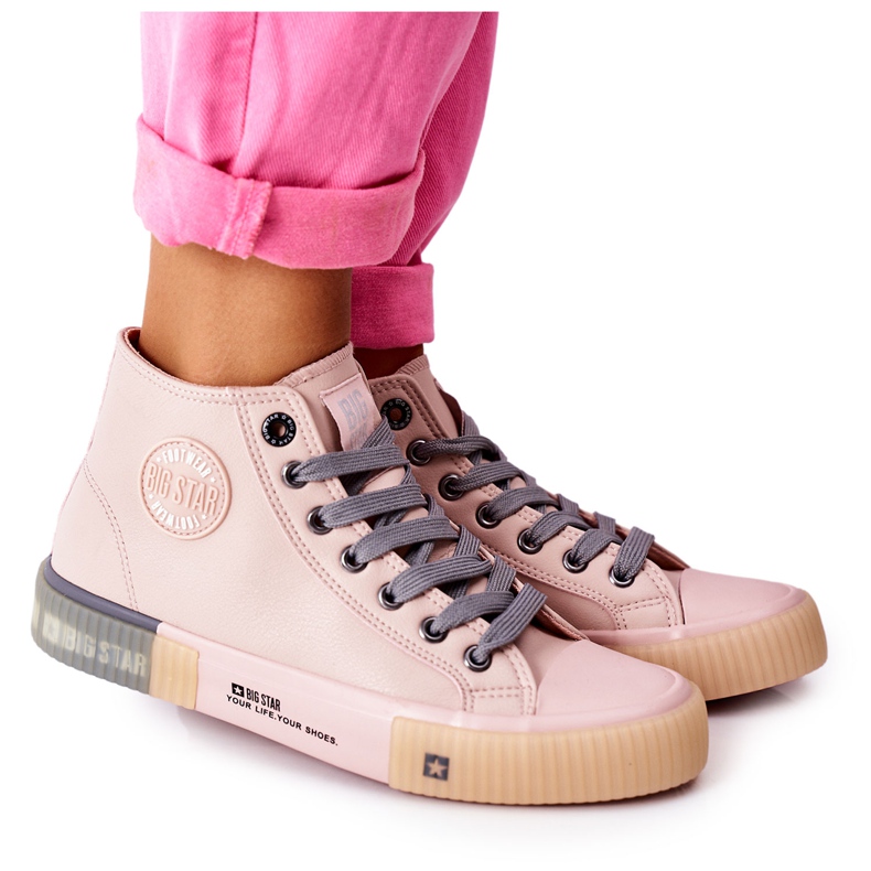Hohe Sneakers aus Leder Big Star II274138 Rosa