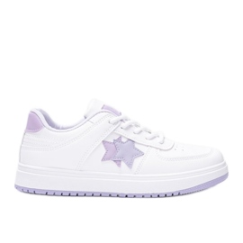 Weiße und lila Sneaker mit Polja-Sternen