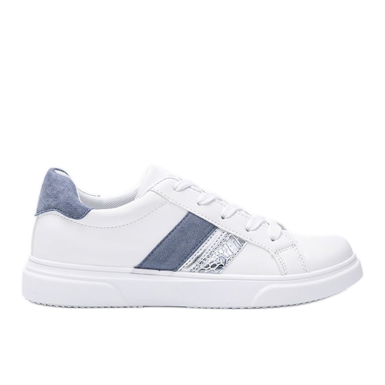 Weiß-blaue Sneaker auf einer dicken Tituana-Sohle
