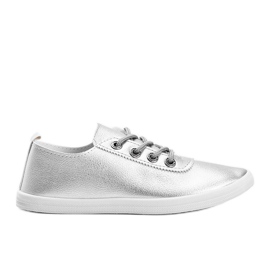 Klassische silberne Sneakers mit Zirkonia Silisov silber-