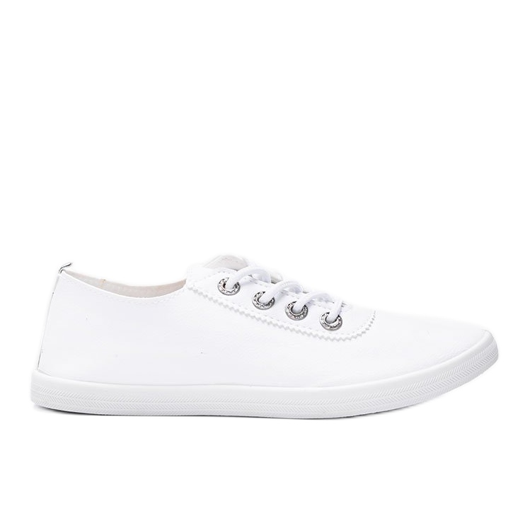 Klassische weiße Sneaker mit Zirkonia von Silisov