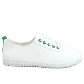 Weiße und grüne Sneakers für Damen JF-873 Grün