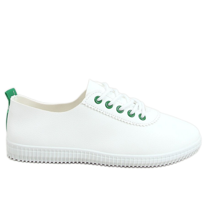 Weiße und grüne Sneakers für Damen JF-873 Grün