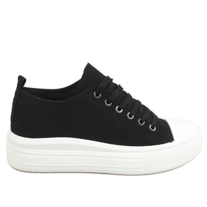 Schwarze Damen Sneaker PC12P Schwarz