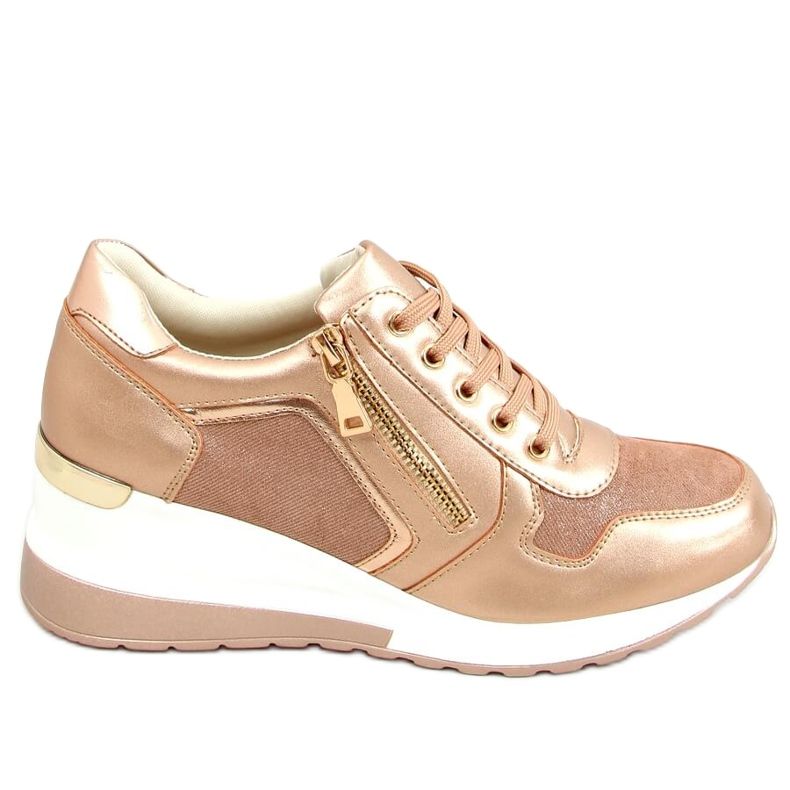 Sneakers mit Keilabsatz in Champagner Y9529 Champagner rosa