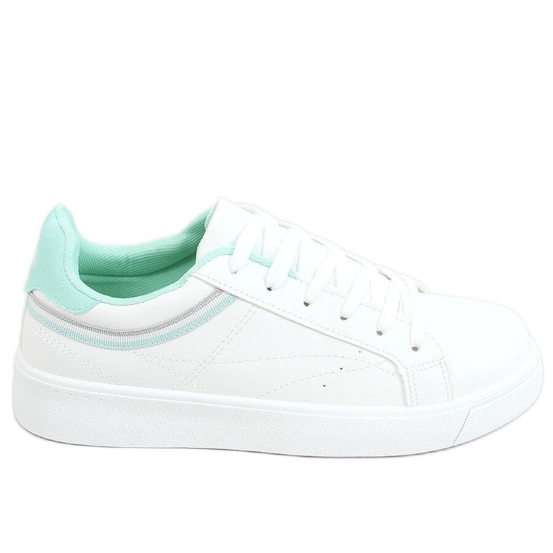 Weiße Damen Sneaker B0-686 WEISS / GRÜN