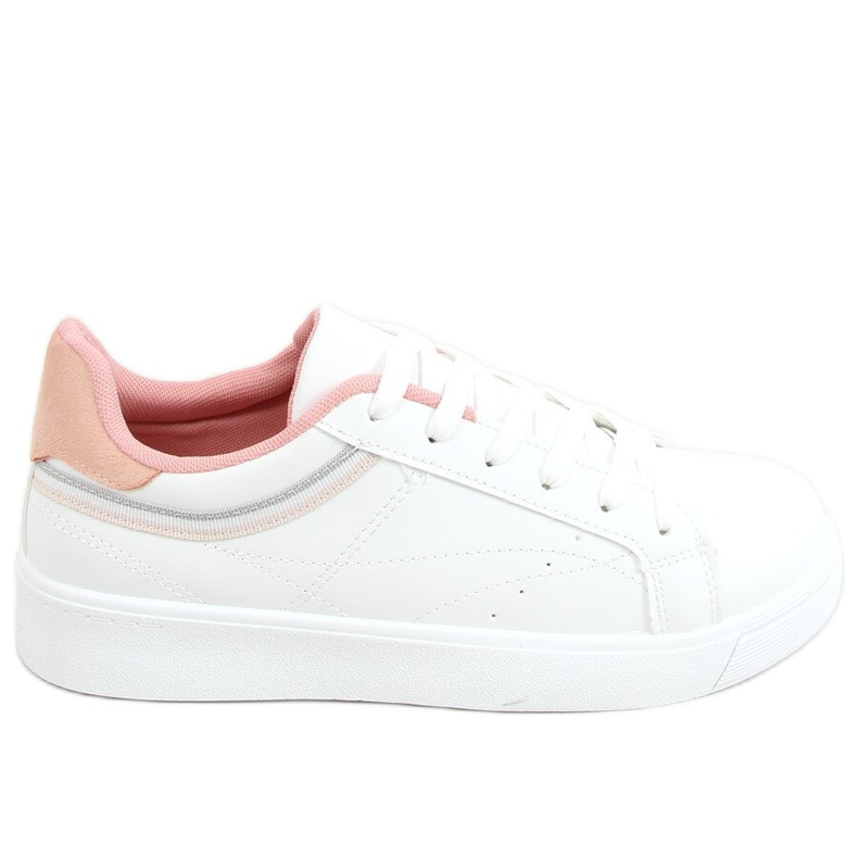 Weiße Damen Sneaker B0-686 WEISS / PINK rosa