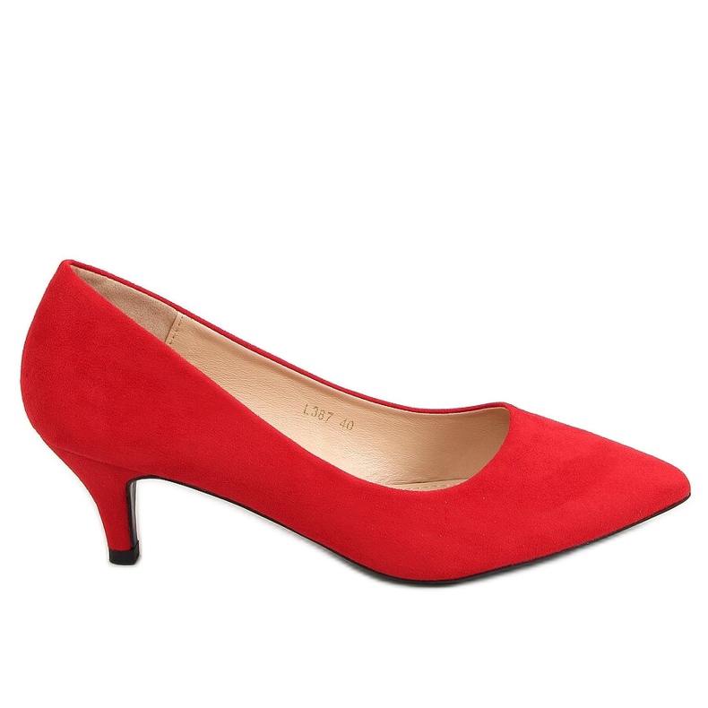 Damen Stilettos mit niedrigem Absatz L387 Rot