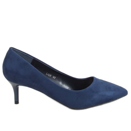 Pumps auf niedrigem Absatz marineblau L428 Blau