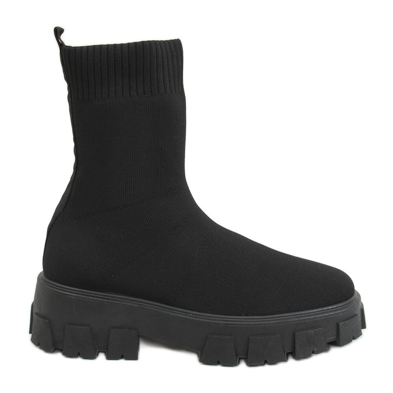 Schwarz PP01P Schwarze Sockenstiefel