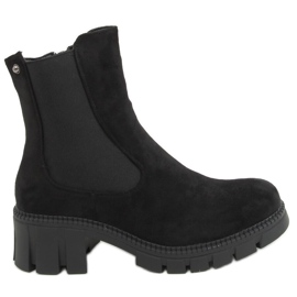Schwarze Chelsea-Boots für Damen JJ03P Schwarz