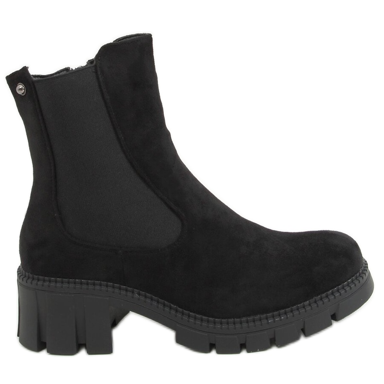 Schwarze Chelsea-Boots für Damen JJ03P Schwarz