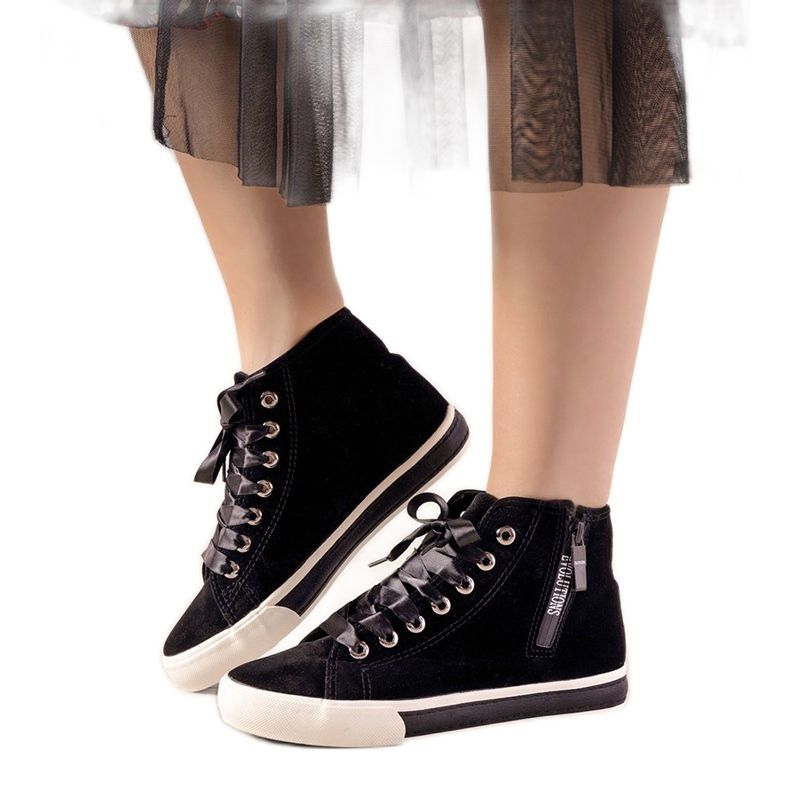 Schwarze knöchelhohe Sneakers mit Sunilino-Band