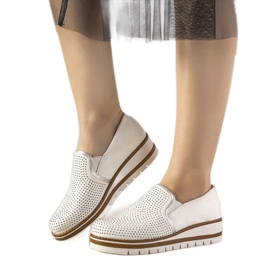 Silberne Slipper mit GF-FD9-Stollen weiß