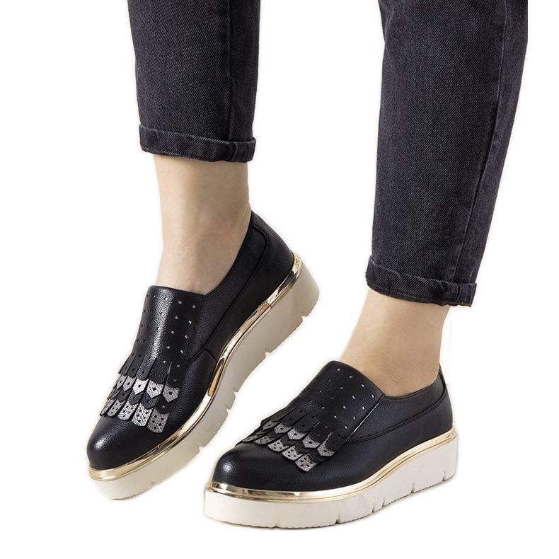 Silberne Slipper mit GF-FD9-Stollen schwarz