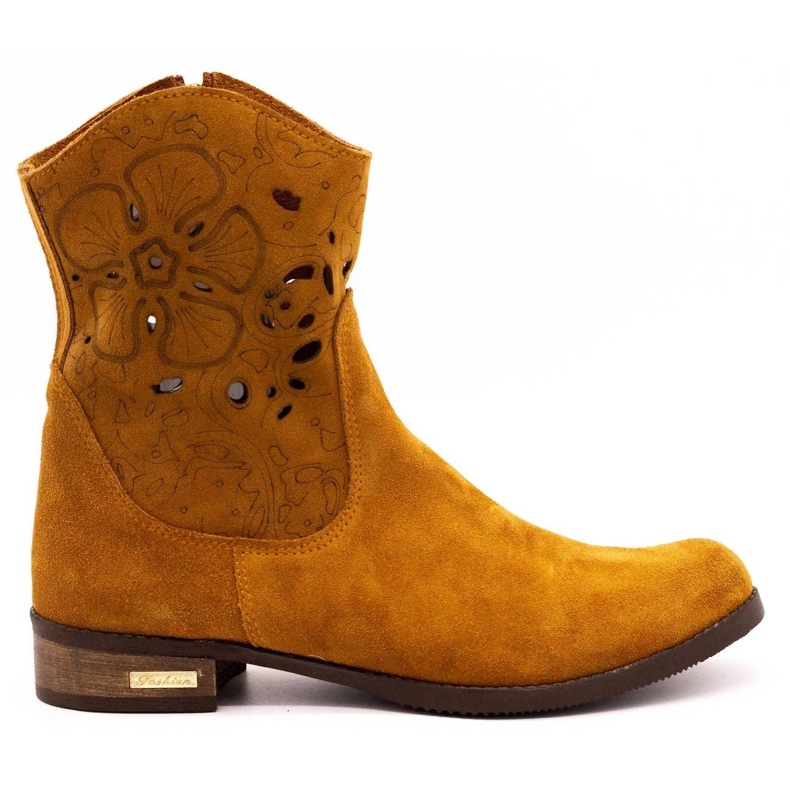 Olivier Bequeme Jess rote durchbrochene Stiefel braun