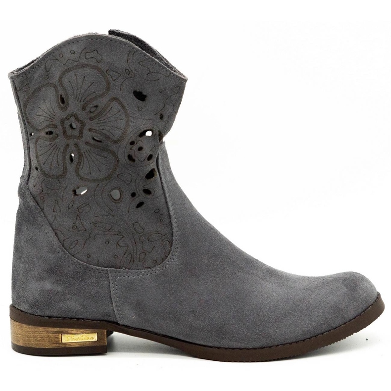 Olivier Bequeme Jess dunkelgraue durchbrochene Stiefel