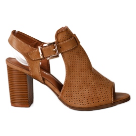 Renda Gebaute Sandalen mit Öko-Leder braun