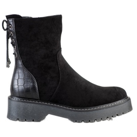 J. Star Wildleder-Arbeiter mit Bindung schwarz