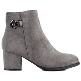 J. Star Stiefel mit hohem Absatz grau