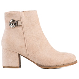 J. Star Stiefel mit hohem Absatz beige