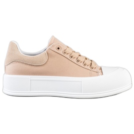 Goodin Klassische Sneaker auf der Plattform beige