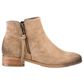 Vinceza Stiefel mit dekorativem Vicneza-Reißverschluss beige